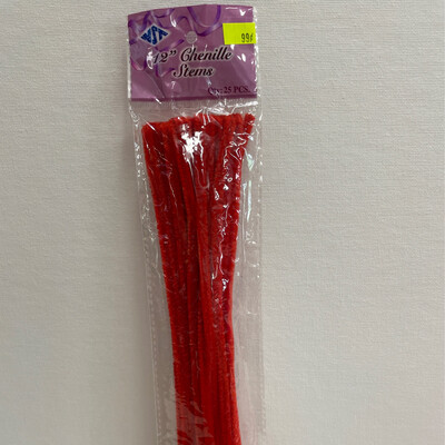 Red Chenille Stems 25 Pc. Pack 03894