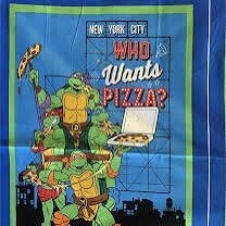 Who Wants Pizza Ninja Turtles Panel by Springs Creative, 36" x 44"