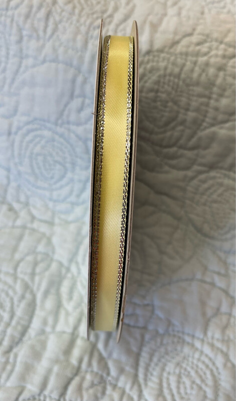 Maize/Silver Satin Metallic Edge 3/8 X 50 Yds.