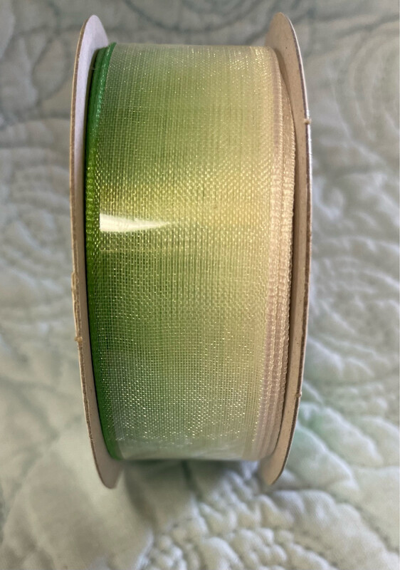 Lime Organza Ombré Weave 7/8 X 10 Yds.