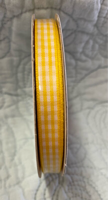 Yellow Woven Gingham 3/8 X 25 Yds. Wired