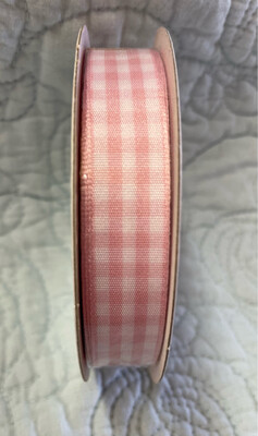 Lt. Pink Woven Gingham 5/8 X 25 Yds. Wired
