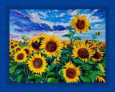Painted Sunflowers Panel By MDG