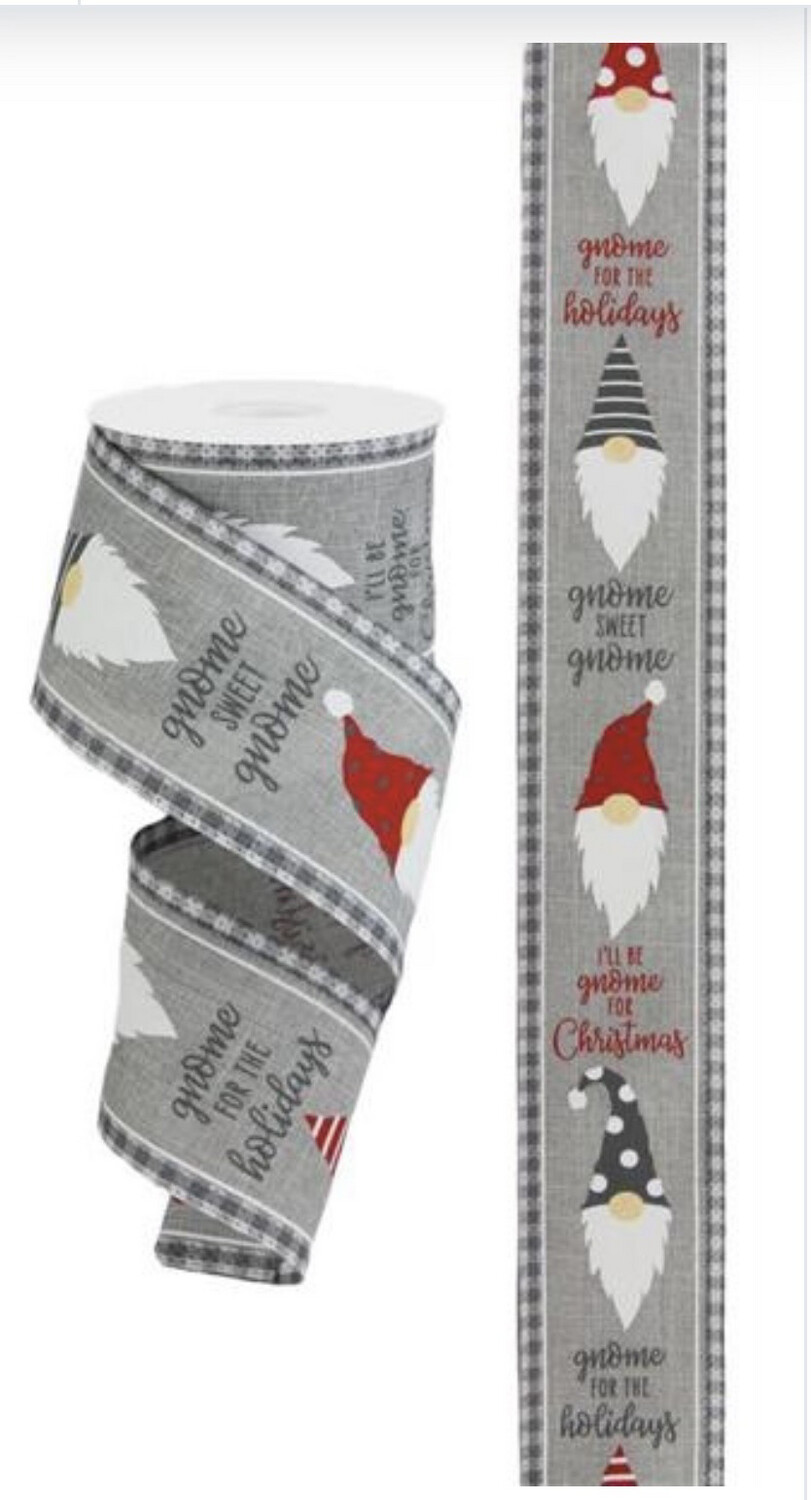 Gnome Place Like Home On Gray Royal 2.5 X 10 Yds. Wired