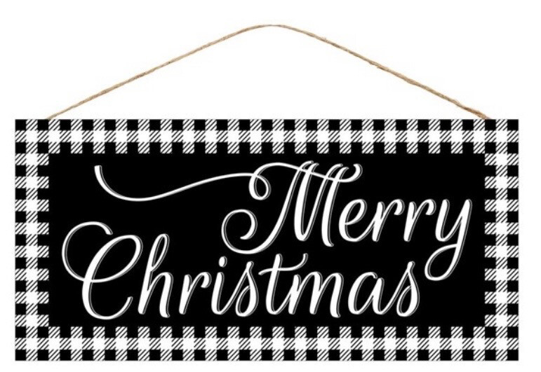 Merry Christmas Blk/Wht Check
