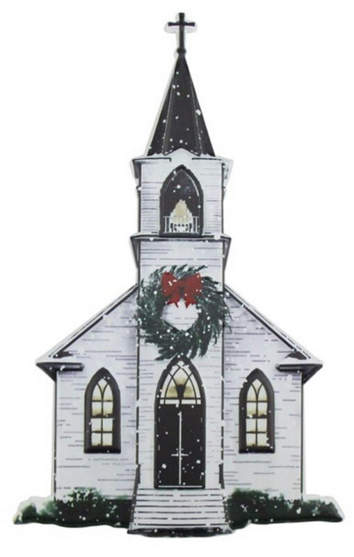 Metal Embossed Church