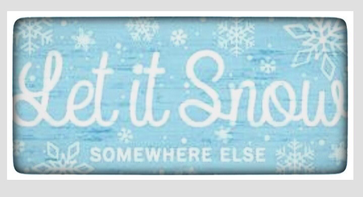 Let It Snow Somewhere Else Metal Hanging Sign