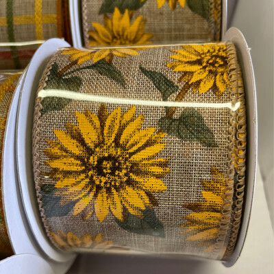 2.5"x 10 yds Sunflower ribbon