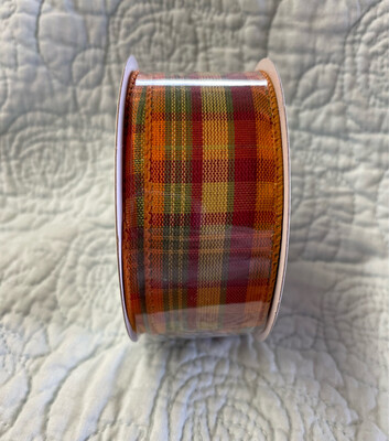Harvest Plaid 1.5” X 10 Yds. Wired