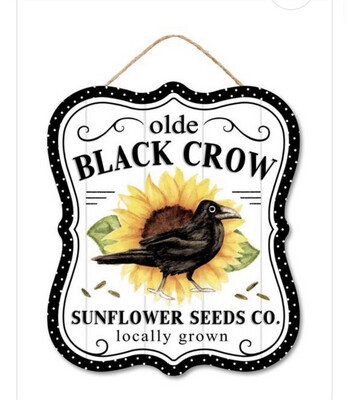 Black Crow Mdf Sign 10.25” X 9”