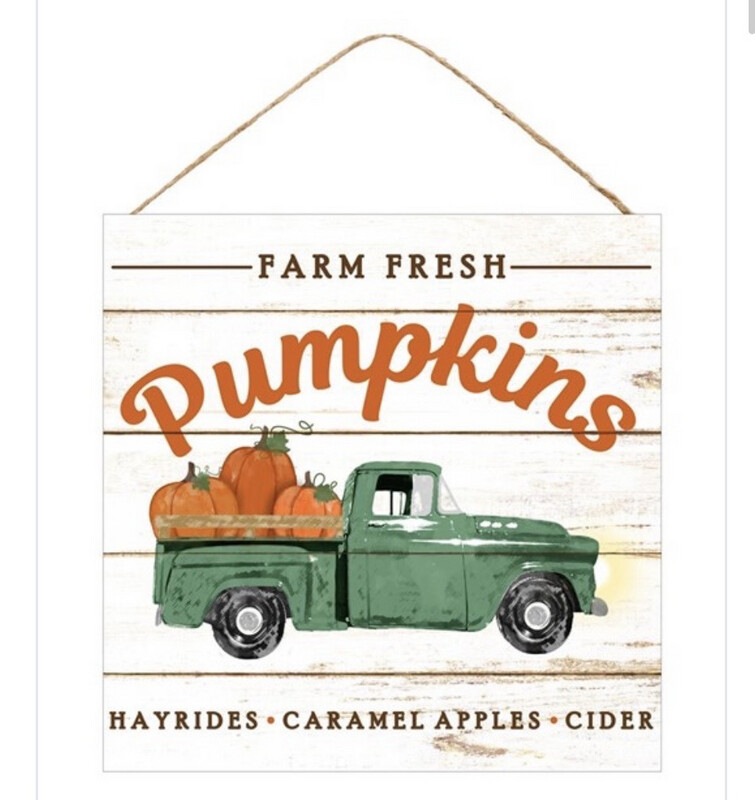 Pumpkin Truck 10” Mdf Sign