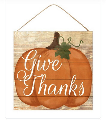 Give Thanks 10” Mdf Sign