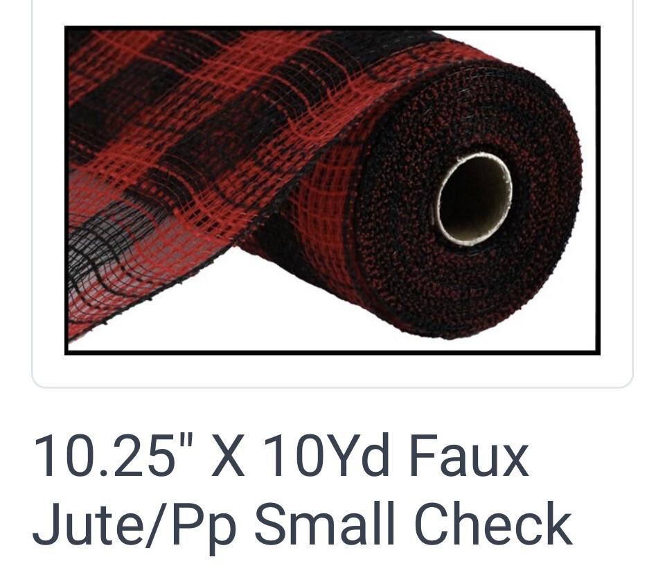 Faux Jute Small Check Red/Black
