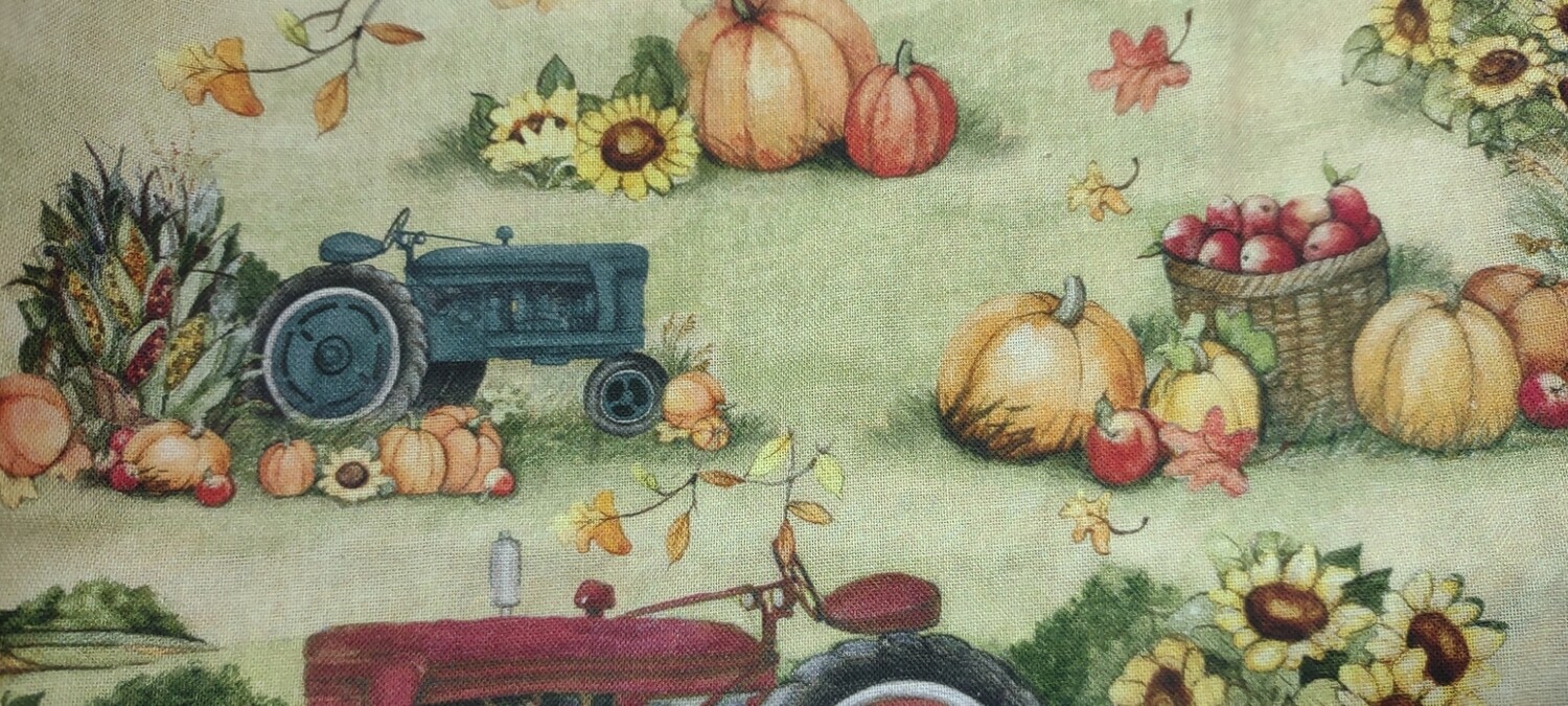 Red Harvest Tractor Teal by Susan Winget for Springs Creative