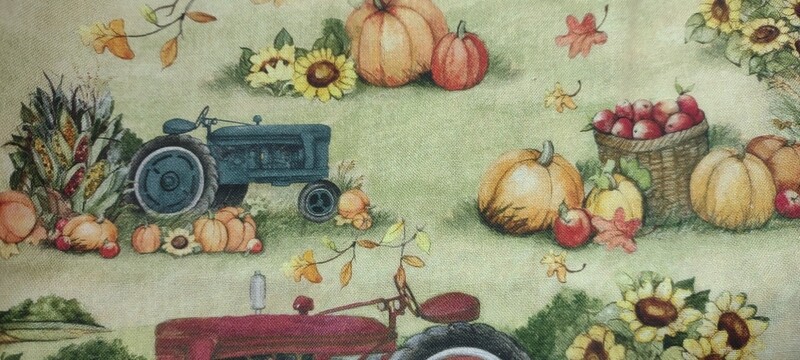 Red Harvest Tractor Teal by Susan Winget for Springs Creative
