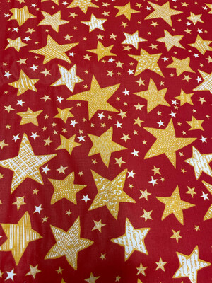 Gold Stars On Red 60”