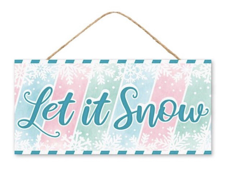 Let It Snow Glitter Sign