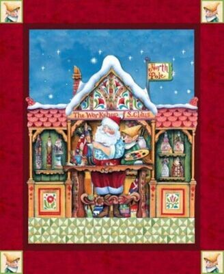 Santa Elf Panel by Jim Shore 36" x 44"