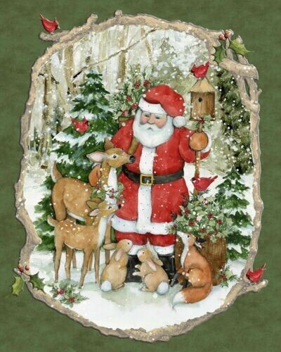 Santa Woodland Panel by Springs Creative Santa Woodland Panel by Springs Creative