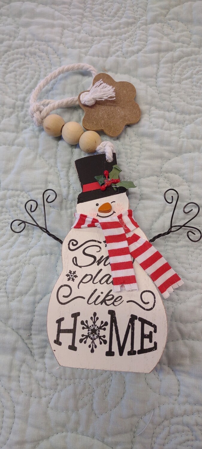 Wooden Snowflake Ornament, 7" x 4.75"