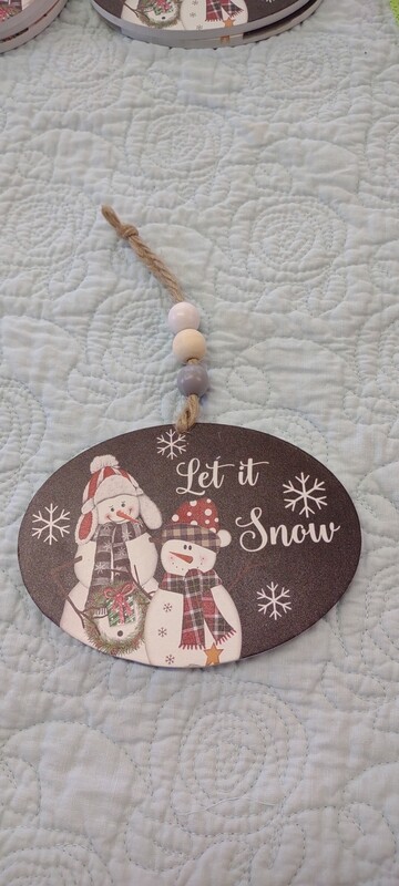 Let it Snow Snowman Ornament, 5.5" x 6"