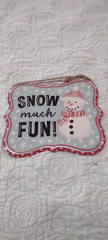 Snow Much Fun Metal Sign, 6" x 7"