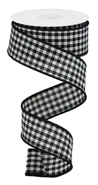 Woven Mini Check, Black/White 1.5" x 10 Yds