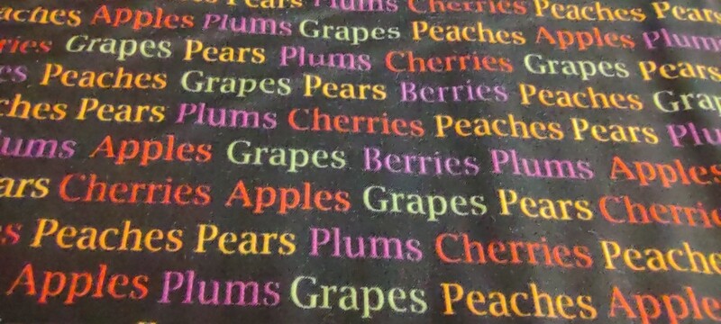 Fruit Basket Text Print for Quilting Treasures