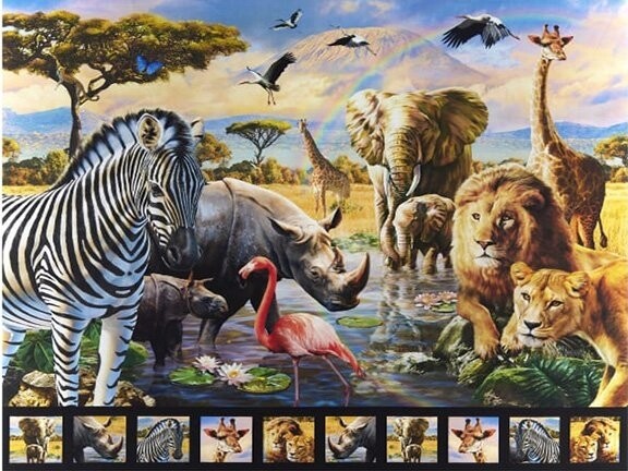 Savanna Panel by Adrian Chesterman for QT Fabrics, 36" x 44"