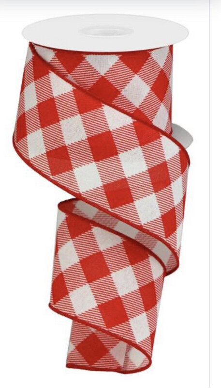 Red & white Diagonal Check 2.5 Wired