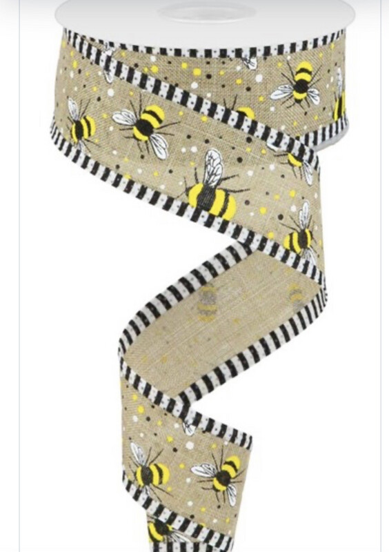Bee With Striped Edge 1.5 X 10 Yds. Wired