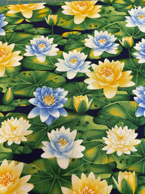 Water lily Magic By Jan Mott Of Crane Design For Henry Glass & Co.