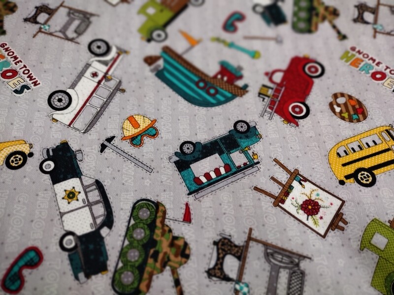 Gnome Town Heroes by Leane Anderson and Kaytlyn Kuebler for Henry Glass