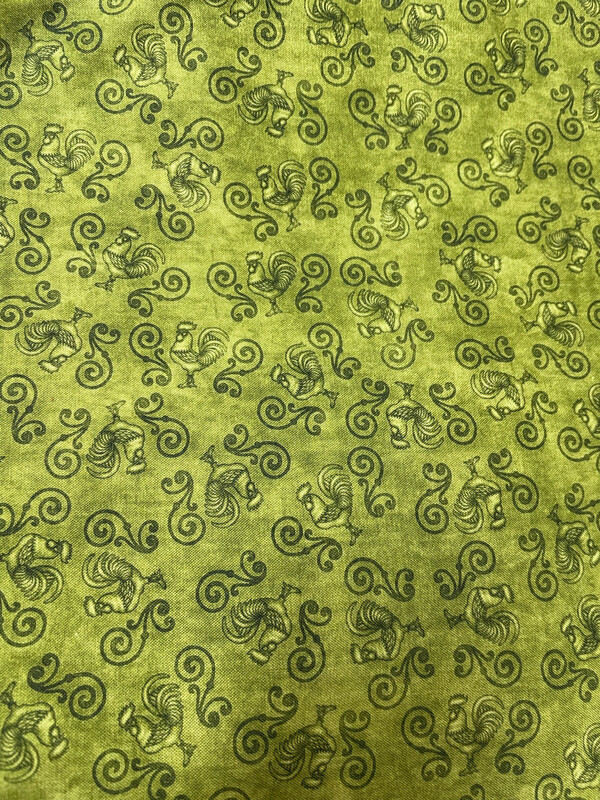 Roosters In Green By Dan Morris For Quilting Treasures