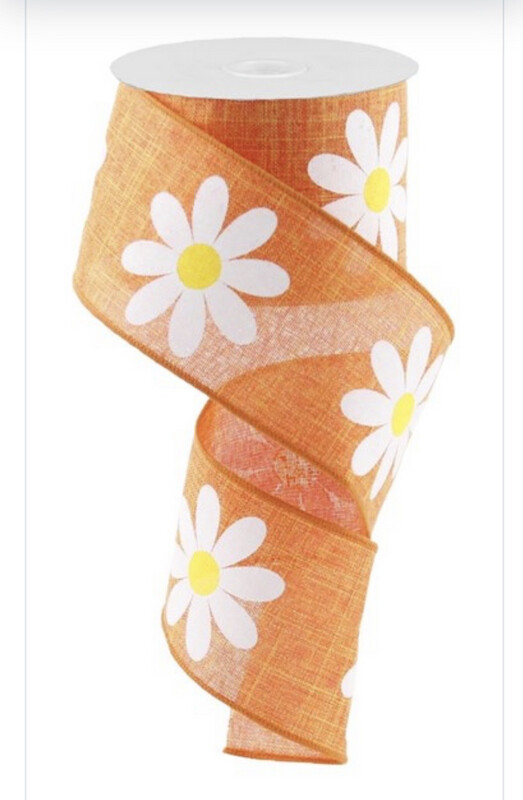 Daisy 2.5 X 10 Yds. Orange Wired Ribbon
