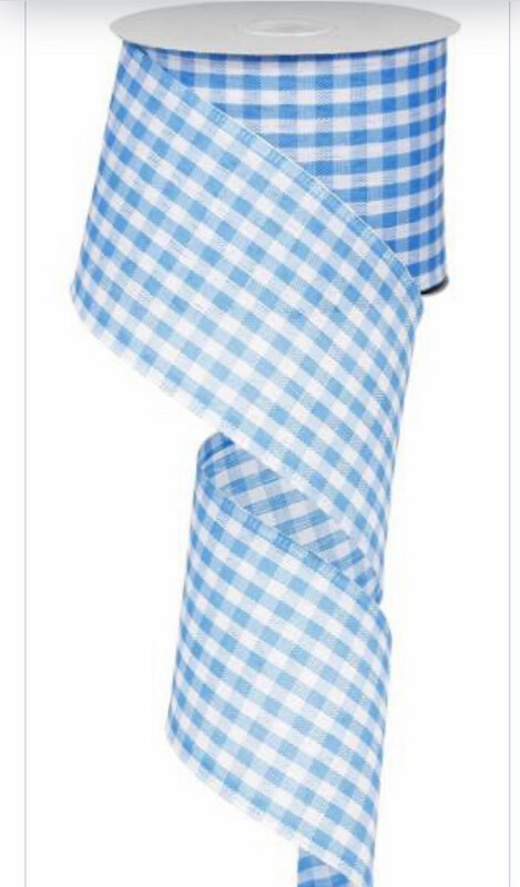 Blue & White Check Ribbon