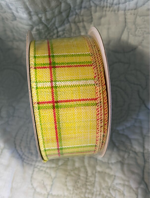 Yellow Plaid 1.5 X 10 Yds. Wired