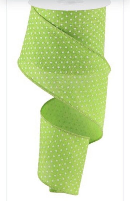 Lime Raised Swiss Dot 2.5 X 10 Yds. Wired