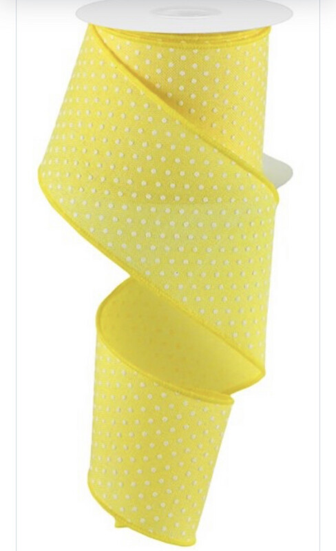 Yellow Raised Swiss Dot 2.5 X 10 Yds. Wired
