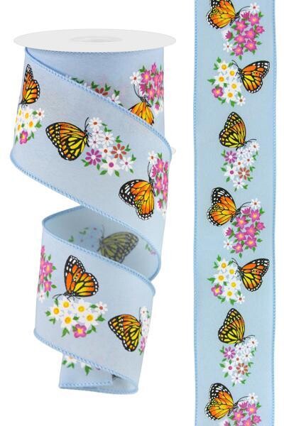 Butterflies And Wildflowers 2.5 X 10 Yds. Wired