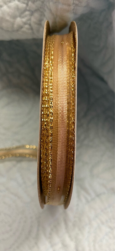 Champagne & Gold Pull Bows 3/8" X 25 Yds.