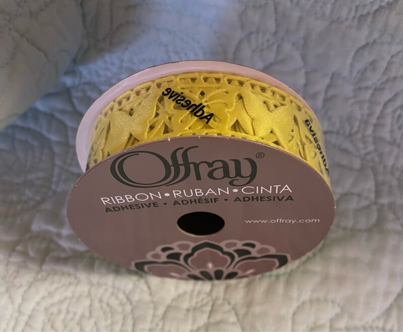 Butterfly Adhesive Ribbon 1 " X 3 Yds. Yellow