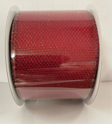 Metallic Red 2.5 X 10 Yds. Wired