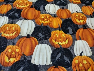 Spooky Pumpkin Print Fabric