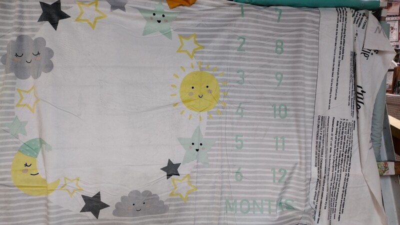 Wishes & Whimzie Plush Celestial Milestone Mat, Panel is 38" x 63"