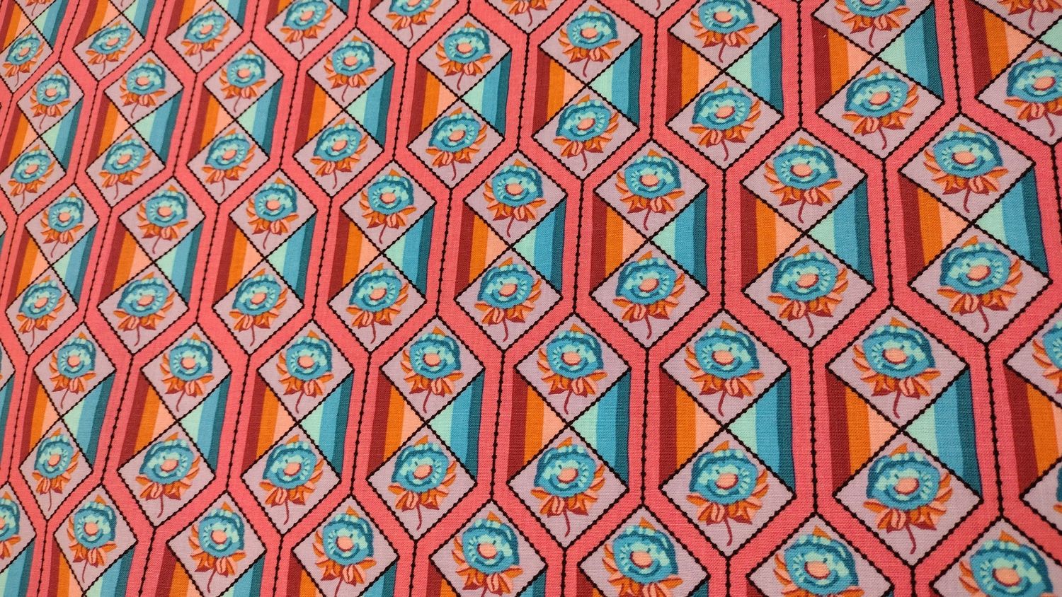 Bright Eyes Facets in Coral by Anna Maria Horner for Free Spirit