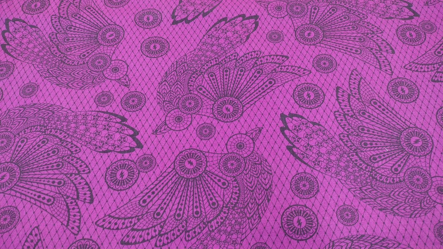 Nightshade (Deja Vu) Raven Lace in Oleander by Tula Pink for Free Spirit