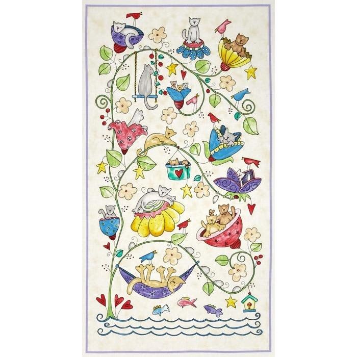Happy Katz Panel by Patti Connor of SamSarah Design Studio for Red Rooster Fabrics