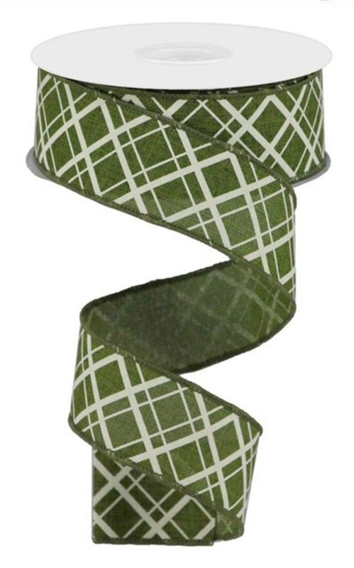 Green Diagonal 1.5 X 10 Yds. Wired