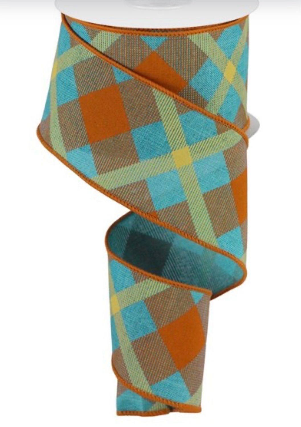 Fall Diagional Plaid 2.5 X 10 Wired Ribbon